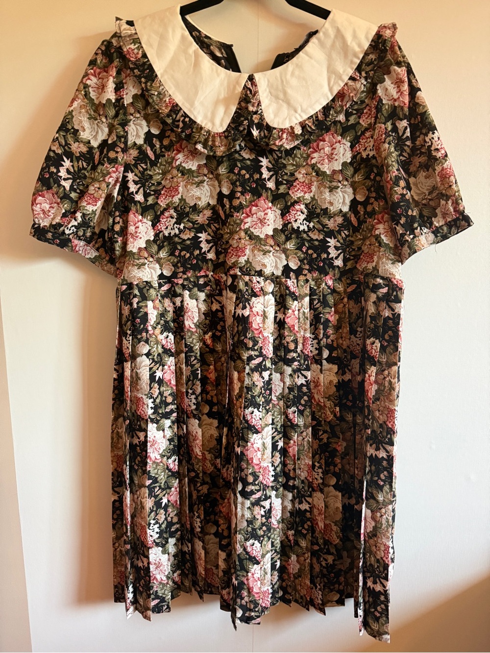 En Saison Floral Pleated Peter Pan Collar Cottagecore Dress L